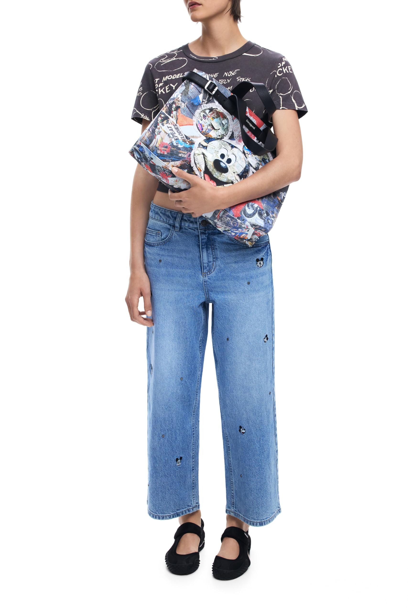 Desigual Schultertasche Umhängetasche Mickey Collage Hobart Shoulder Bag Tutti Fruti bunt