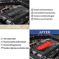 Vista 2 de Daeiclru Cubierta de cubierta de motor compatible con Chevrolet Corvette C8 2020-2023, cubierta de panel de bahía de motor de plástico ABS (rojo)