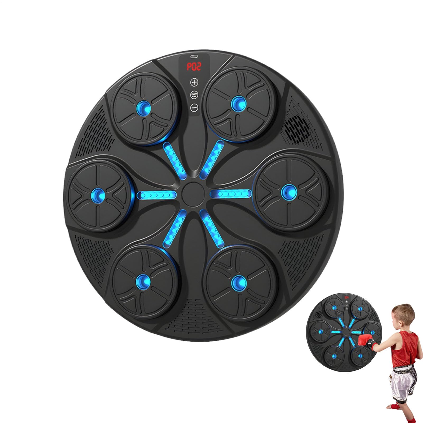 Máquina De Boxeo Musical Entrenador Electrónico con 8 Modos | Con Iluminación RGB, De Pared Y Música Para Hombres, Mujeres, Adultos, Hogar, Oficina, Gimnasio, Entrenamiento Fitness Y