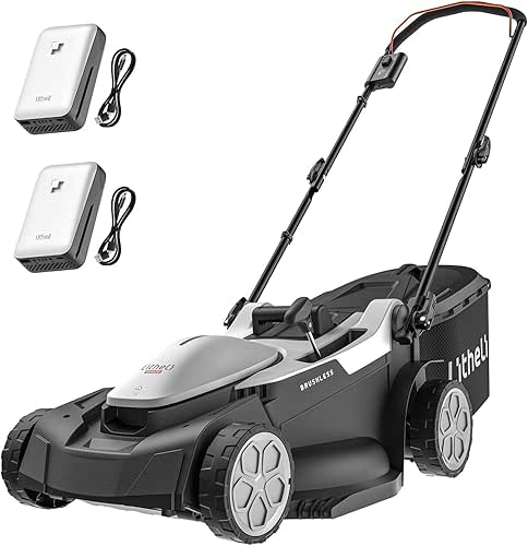 Litheli 18-inch 40V Brushless Lawn Mower for Garden Yards, Lightweight