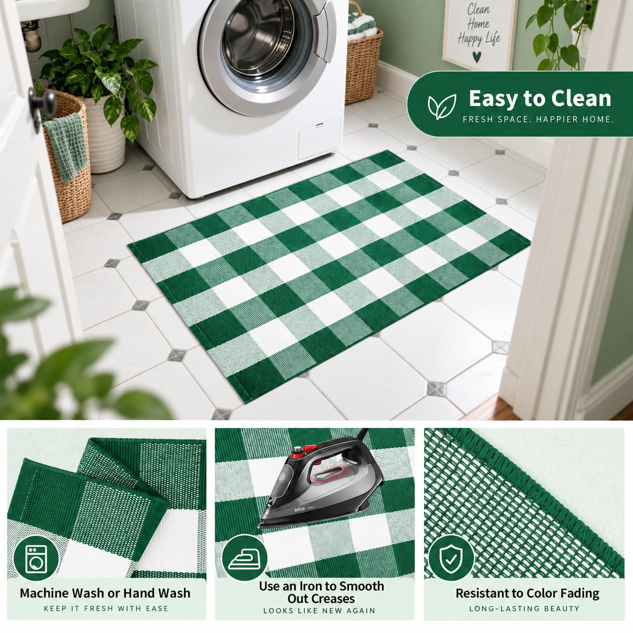 Christmas Plaid Rug - 27.5 x 43 Inches -4