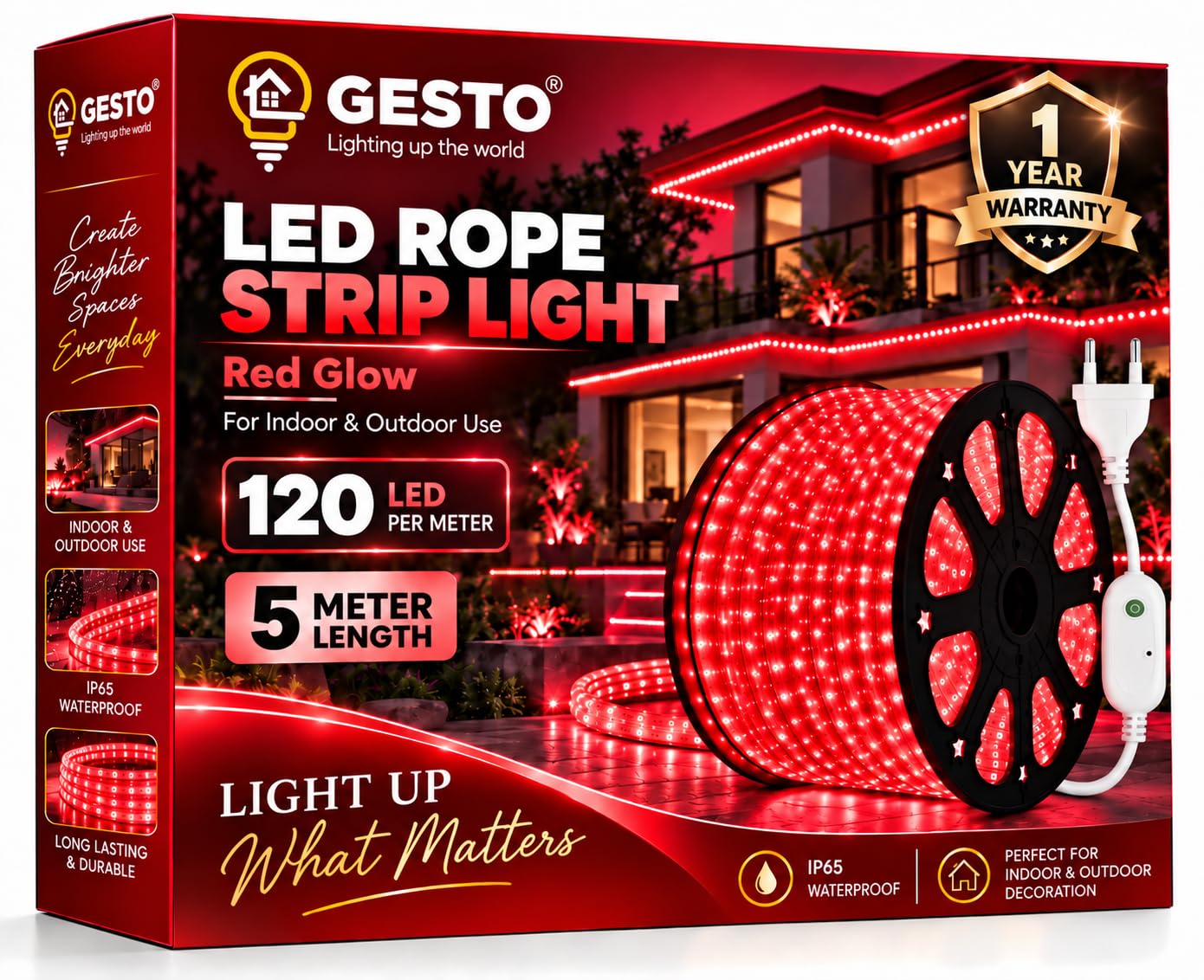 Gesto RGB LED Strip Lights - 15m Multicolor, 8 Modes -17