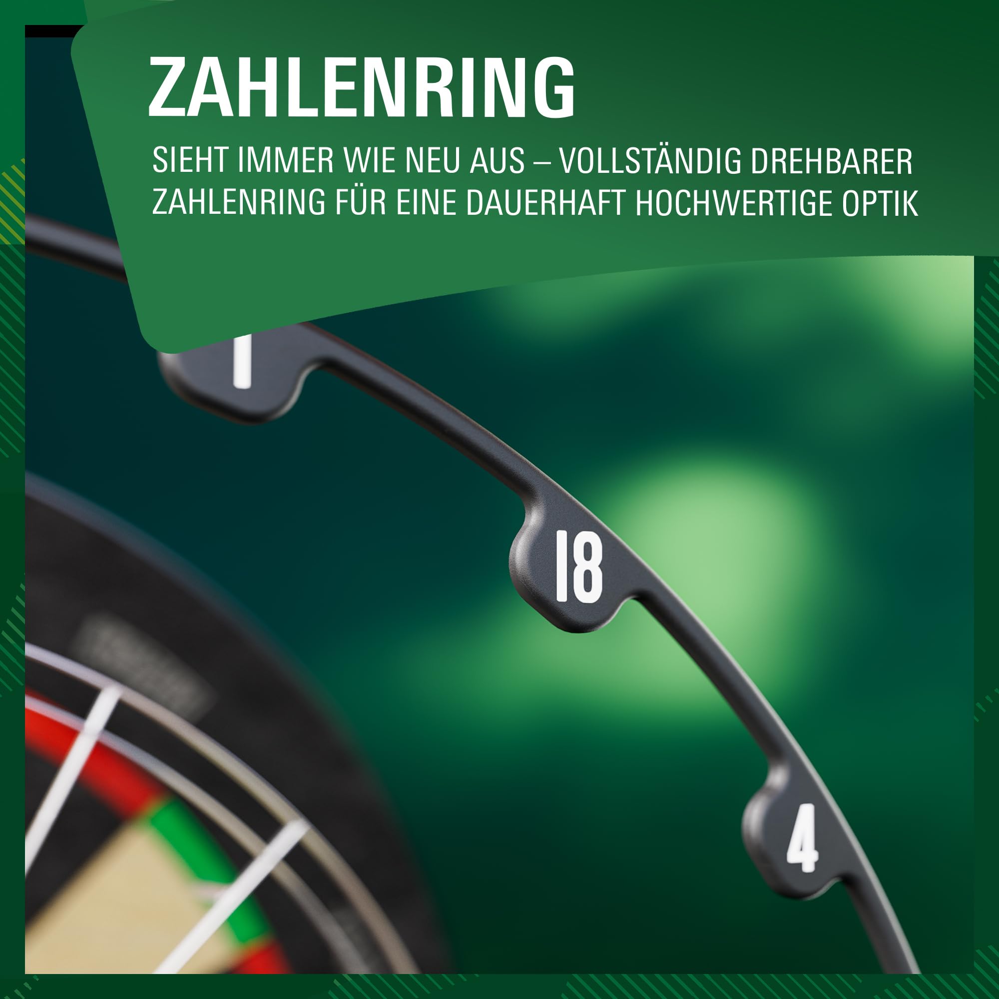 Target Darts Aspar Dartscheibe | Steel Tip Dartboard mit selbstheilendem Sisal, drehbarem Zahlenring und dünnem Draht | Turnier-Dartscheibe in Wettkampfgröße | Darts Zubehör