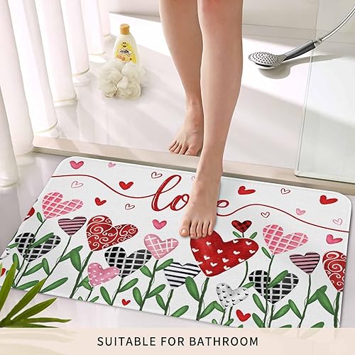 Vista 148 de Tapete de Feliz Navidad, tapete antideslizante para puerta delantera, baño, cocina, dormitorio, patio, entrada, 16 x 24 pulgadas, rojo, negro y verde