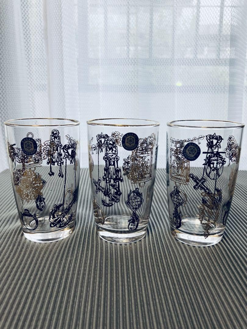 Amazon.co.jp: 金縁 グラスガラスコップ 3個セット 佐々木ガラス