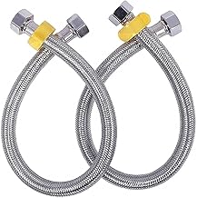24 Inch Brass Connection Pipe for Hot & Cold Mixer Faucets, Durable Hose for Basins, Sinks, and Geysers - Silver (Pack of 1)