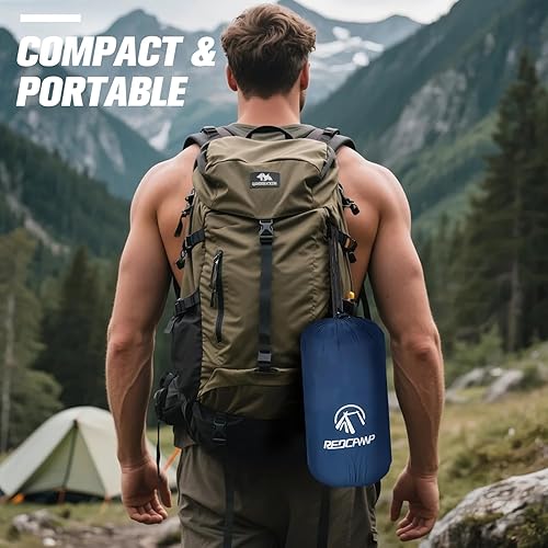Miniatura 37 de REDCAMP Saco de dormir ultraligero para mochileros, senderismo, comodidad para adultos en clima cálido, con saco de compresión 2-Sobre
