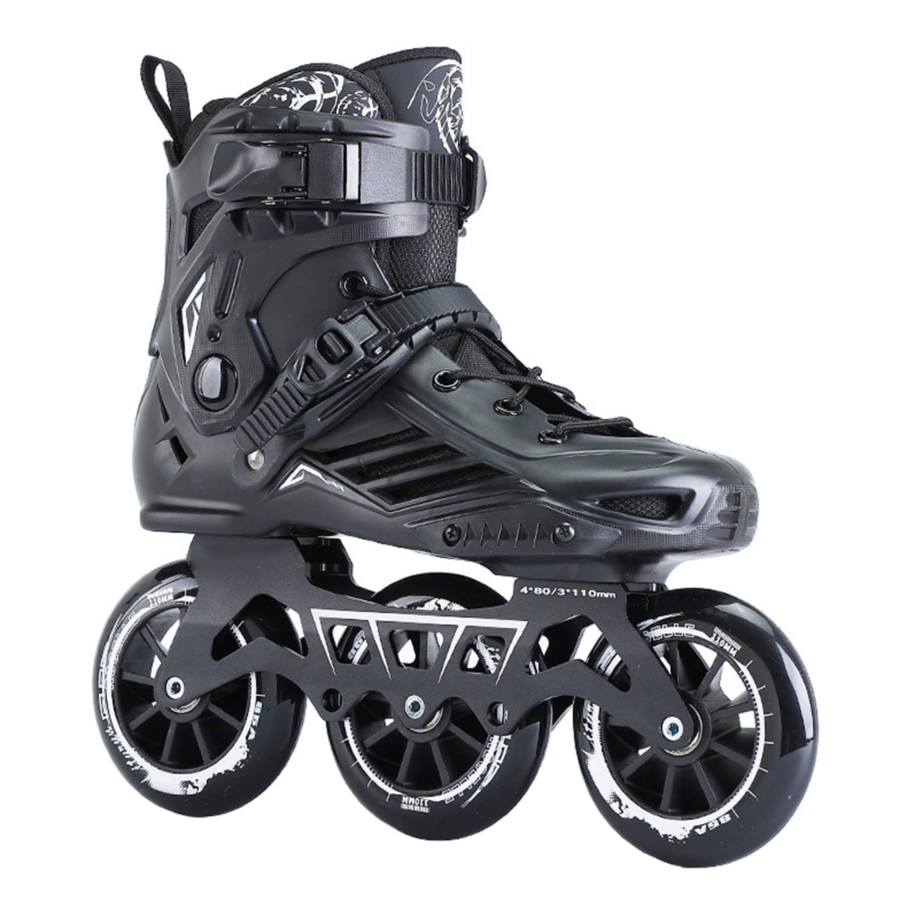 Patines En Línea Adulto, Patines De Velocidad para Hombre Y Mujer, Patines De Carreras - 3 Ruedas De 110 Mm, Patines Profesionales para Interior Y Exterior, Unisex