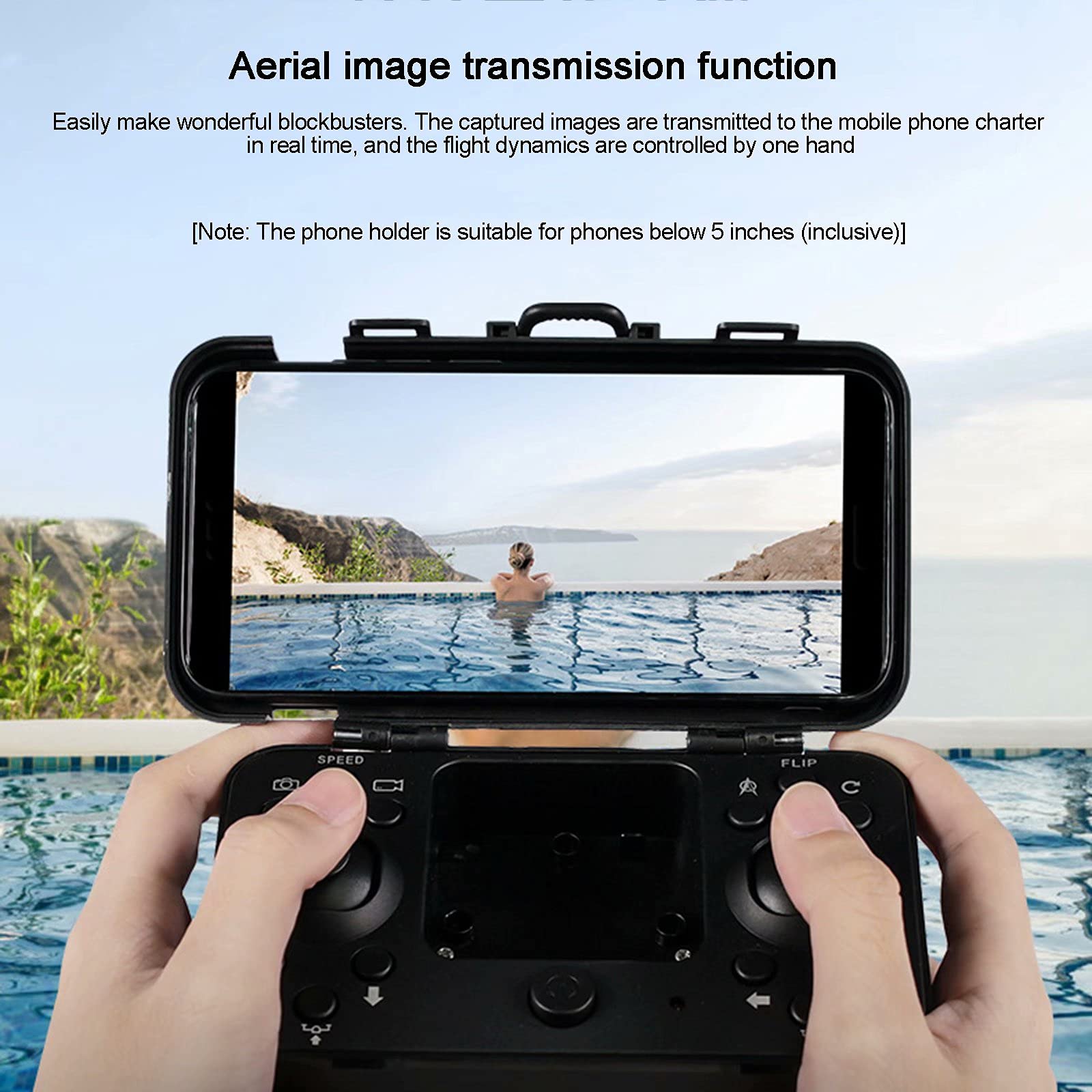 Dron RC z kamerą HD - składany quadrocopter zdalnie sterowany dron GPS z funkcją Follow Me, transmisja WiFi, powrót do domu, transmisja na żywo, czas lotu 7 minut (480P)