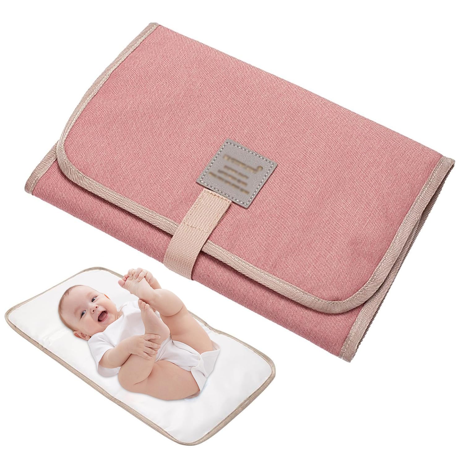 Foldable Baby Diaper Changing Pad | Waterproof Comfortable Portable Diaper Pad Changing Mat,Waterproof Foldable Baby Travel for Journeys & Newborns Home Outside (Pink)