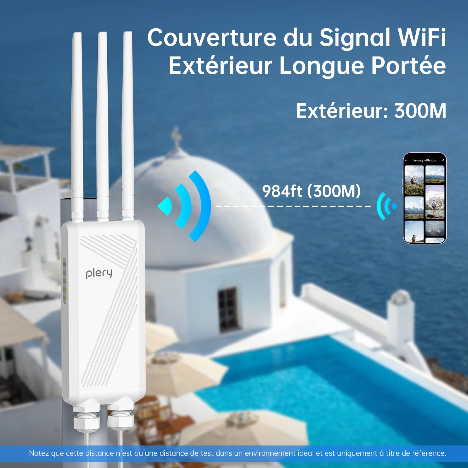 BE3600 Repeteur WiFi 7 Exterieur Point d'accès Extérieur avec POE | Double Bande 5GHz/2.4GHz Gigabit Port Répéteur WiFi Puissant Amplificateur Extérieur 3 * 5dBi Antenne WiFi Longue Portée WPA3