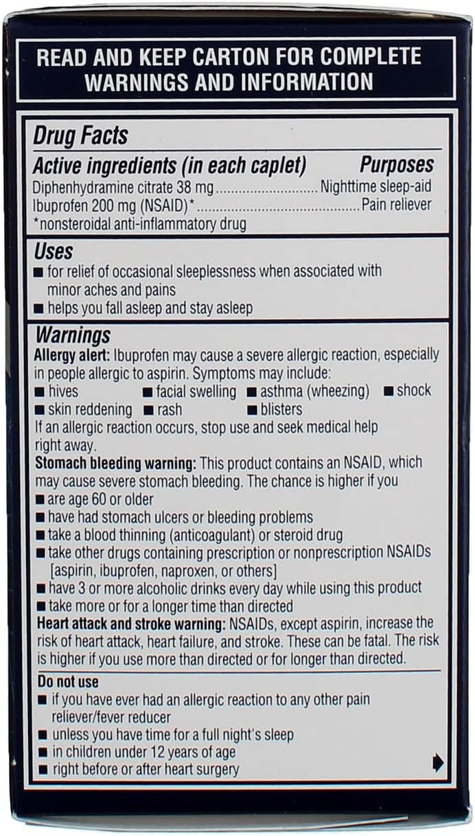 Advil PM Caplets 120 ea ( Pack of 3)