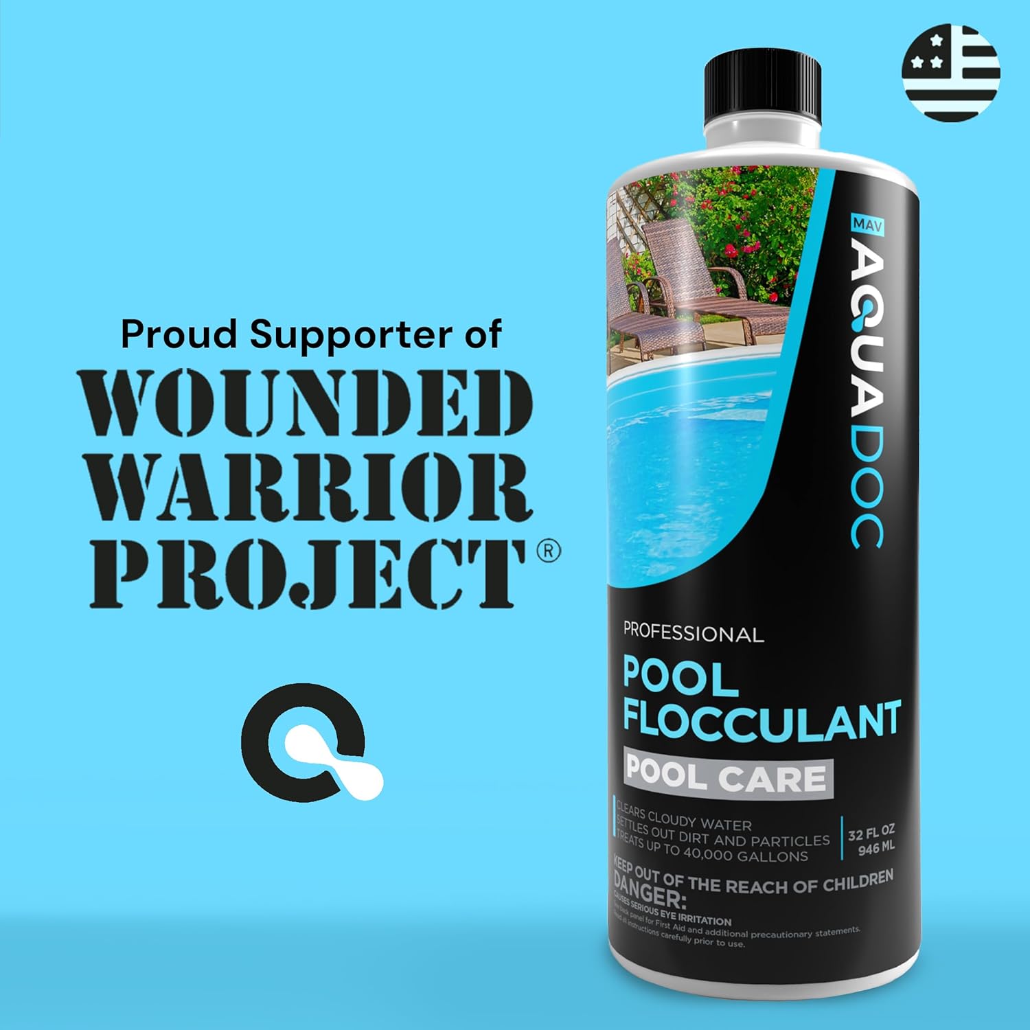 Swimming Pool Flocculant for Pool Cleaning - Extra Strength Pool Flocculent Kit Acts as a Swimming Pool Water Clarifier Liquid - Fast Acting Pool Treatment | AquaDoc Pool Flocculent 32oz