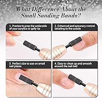 Vista 3 de MelodySusie 50 Pcs Nail Drill Bits Small Sanding Bands with 3.1mm Mandrel Bit, 120 Medium Grit Nail File for Acrylic Nails Gel Manicures and Black