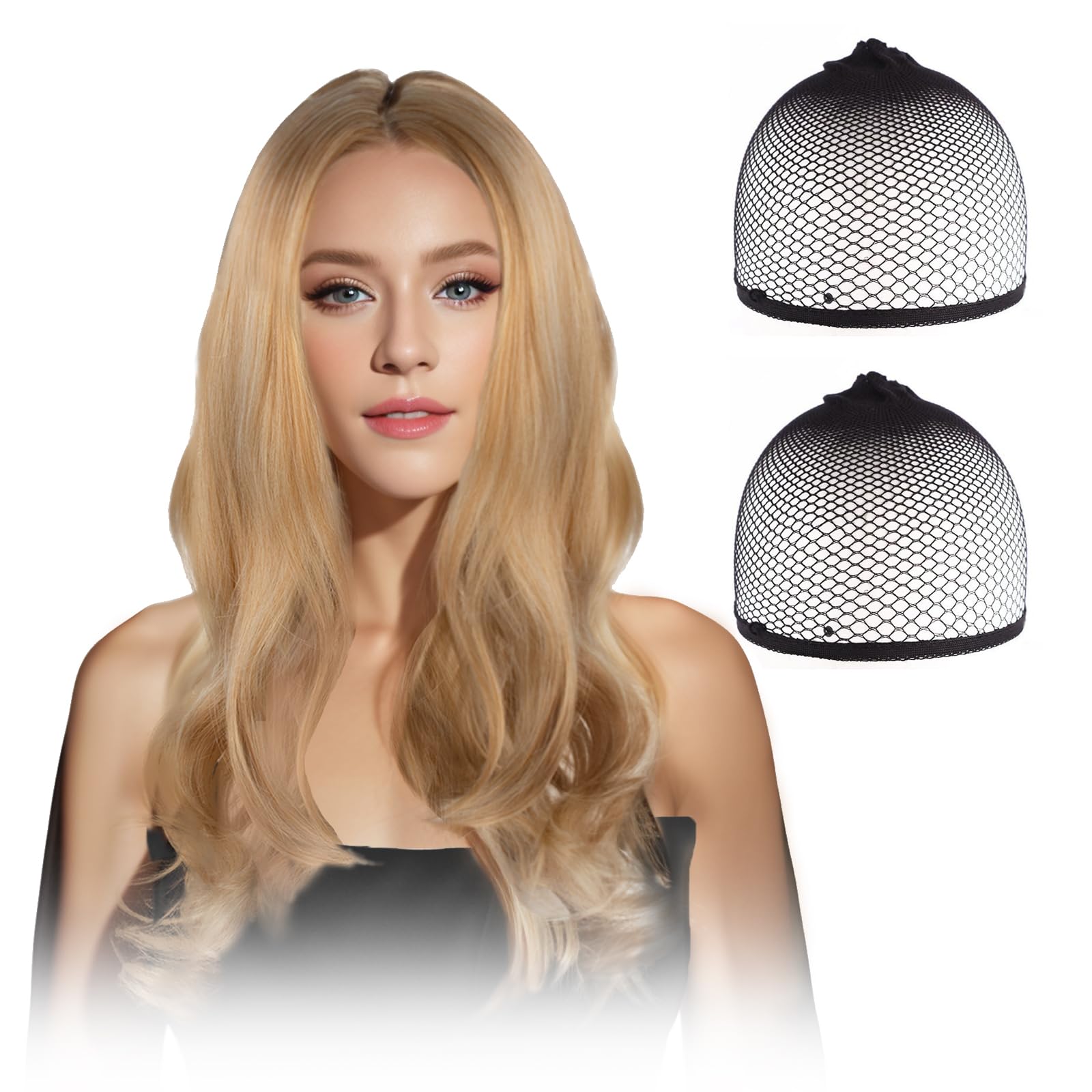 SSKHE Radiant Golden - Blonde Wavy Wig Your Key to Instant Glamour and for Any Occasion