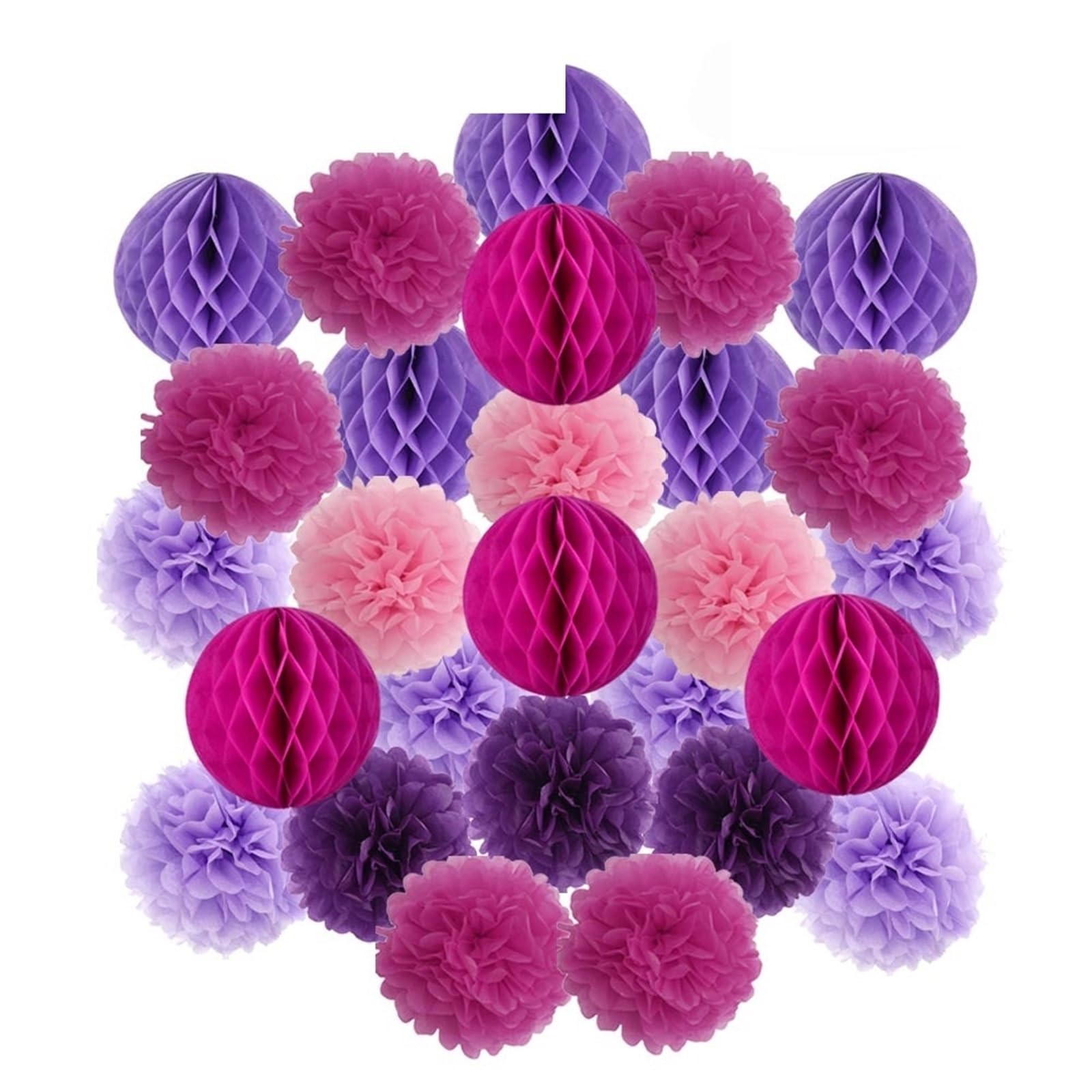 Paper Pompom Wedding Ceremony DIY Decoration Hanging Round Ball Honeycomb Paper Pompom for Baptism Birthday Party Favor(Color 23,8inch(20cm))