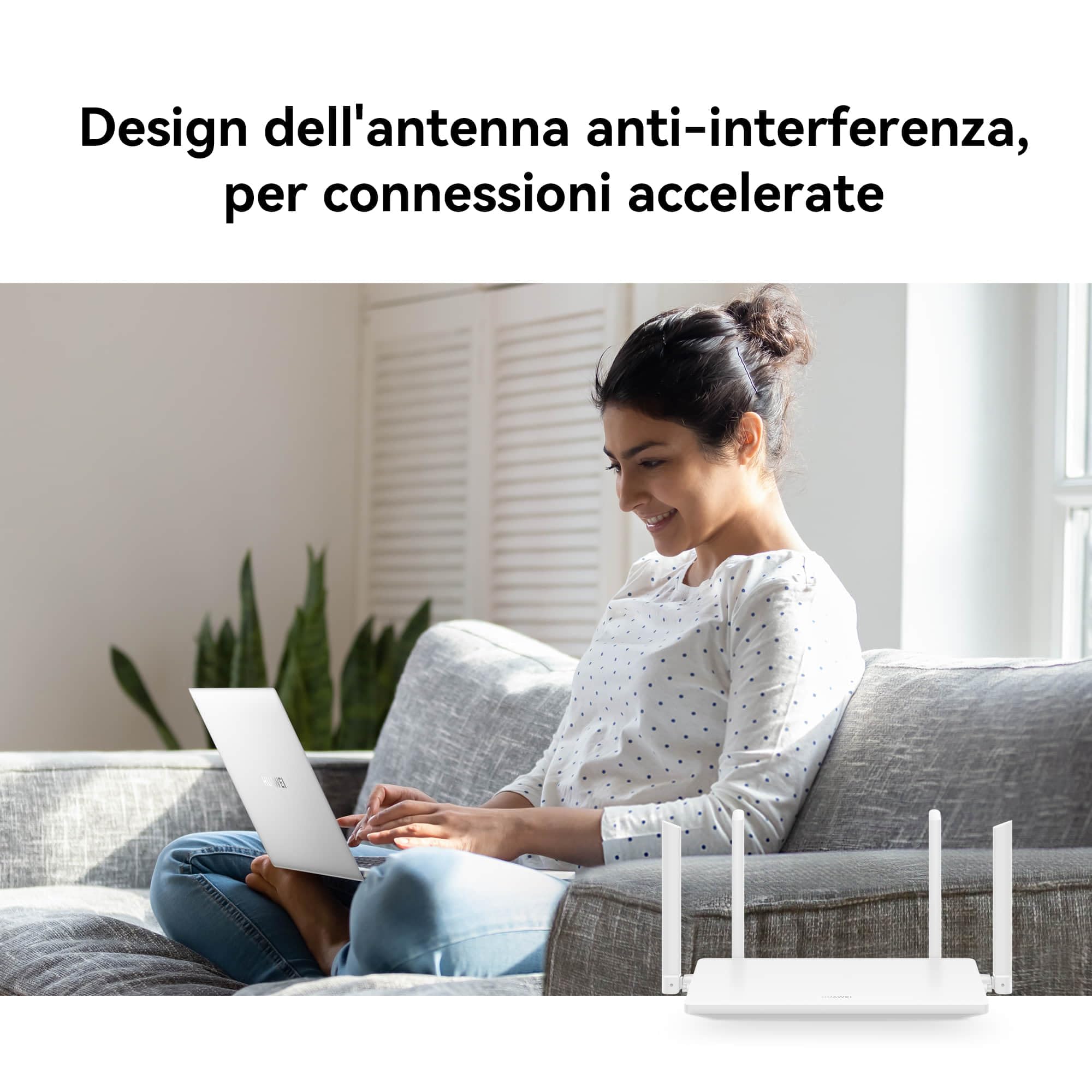 HUAWEI WiFi AX2 NEW, Wi-Fi 6 5 GHz Fino a 1.500 Mbps, Copertura Visualizzata,Risoluzione dei Problemi con un Clic,Controllo Parentale Completo, Punti d'accesso a Adattamento Automatico WAN/LAN, Bianco