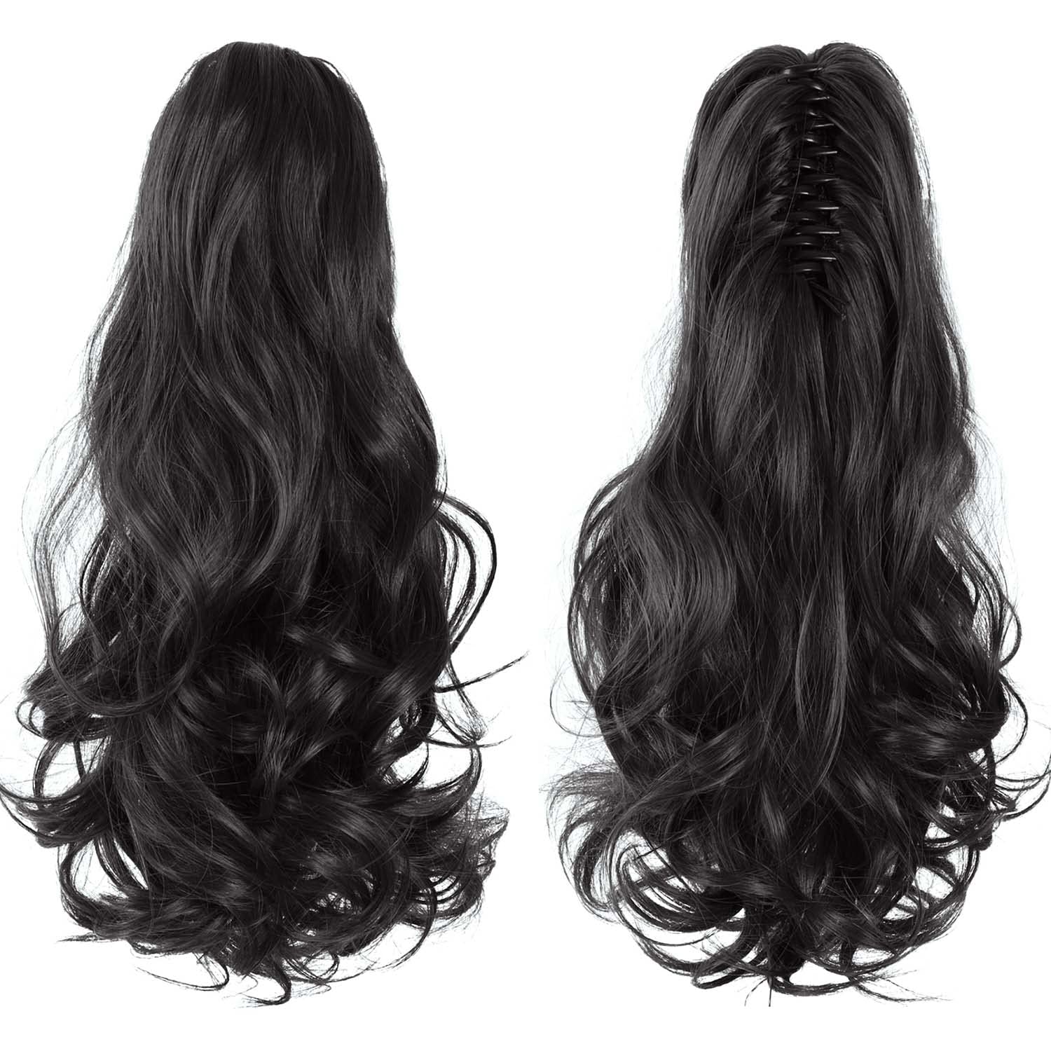 Amazon.com : HSPJHTM Natural Black Ponytail Extensions,16  display picture 1