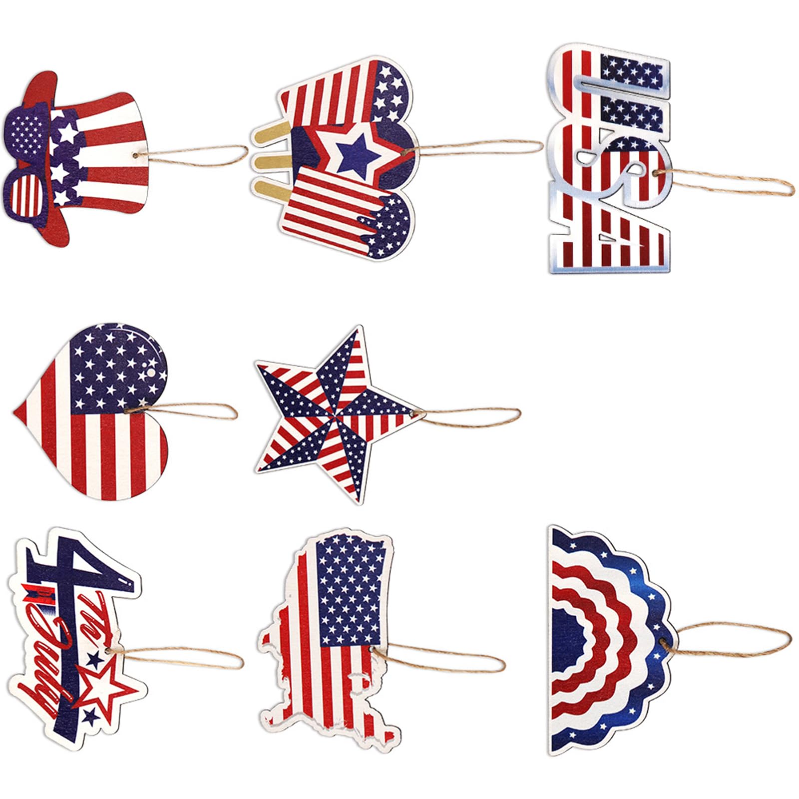 Nucelit Of 9 Patriotic Star Hangings Star Ornament Decorative Pendant Suitable for Celebration and Culture Enthusiasts Hanging Ornament
