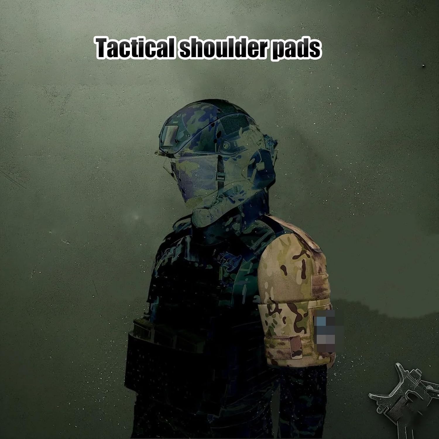 1 Pair Tactical Shoulder Pads, Bicep Protector Mesh, Comfortable Hunting Shoulder Armor, Adjustable Protection Accessories