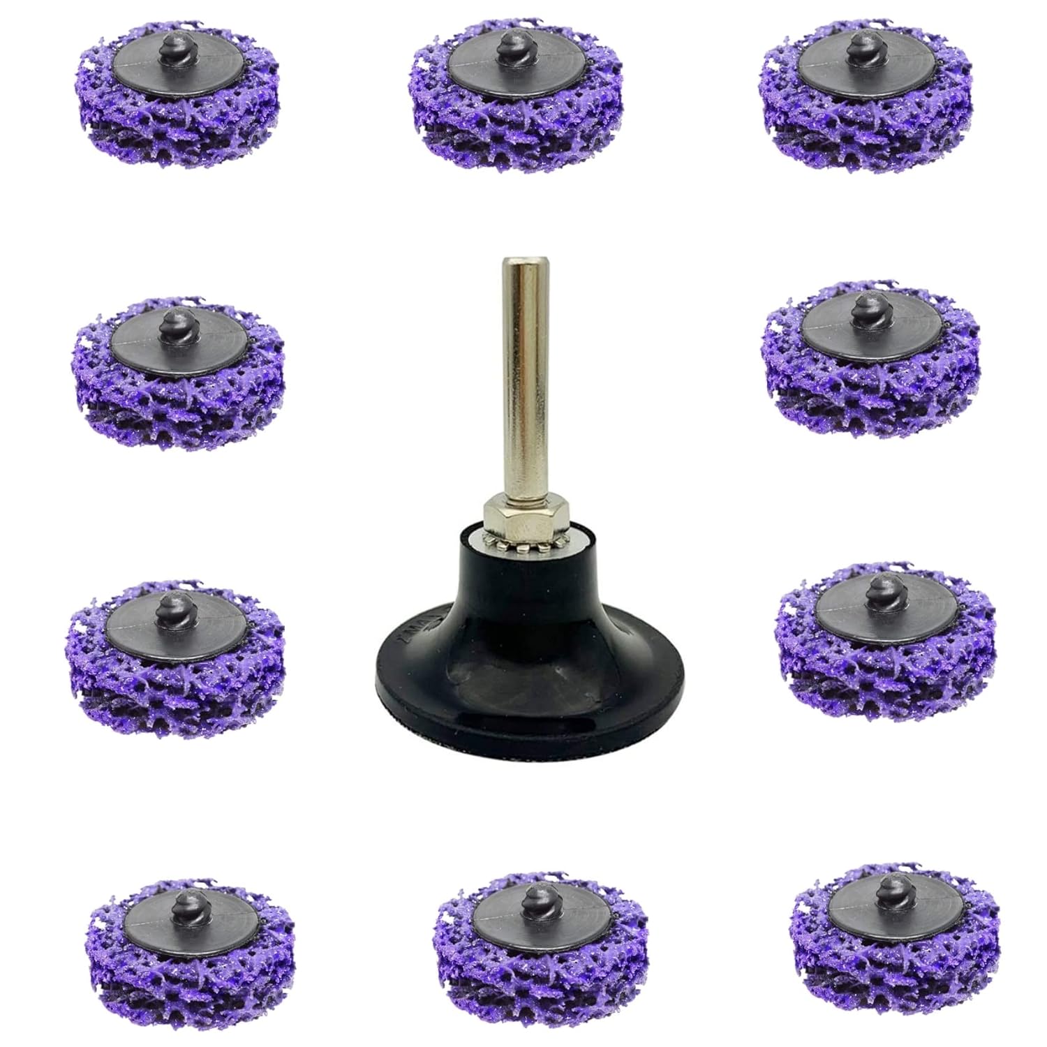 21 Pack 2’’ Strip Disc Wheel for Angle Grinder Abrasive Quick Change Easy Strip Discs Stripping, with 2’’ Disc Pad Holder, Sanding Disc for Paint Removal Stripping Wheel for Sander (21 Pack)