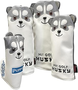 Amazon Co Jp ゴルフヘッドカバーセット ドライバー 440cc 460cc ウッド用カバー ユーティリティ用カバー パターカバー かわいい 犬キャラクター ピンタイプ スポーツ アウトドア