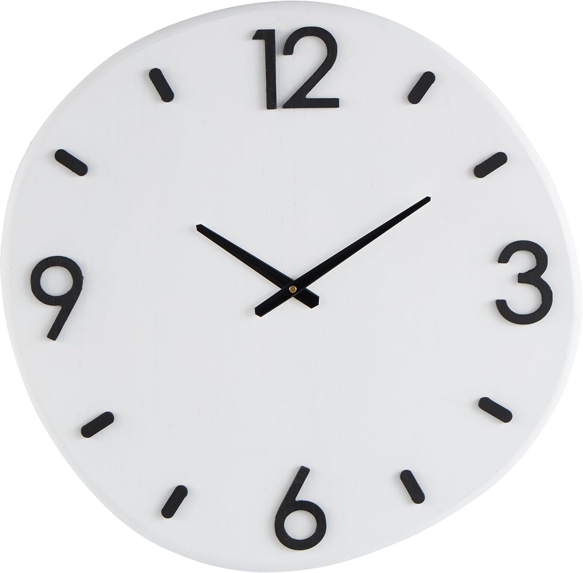 Deco 79 Reloj de pared decorativo de madera redondo para el hogar con manecillas y números negros, reloj colgante 24" x 1" x 23", blanco