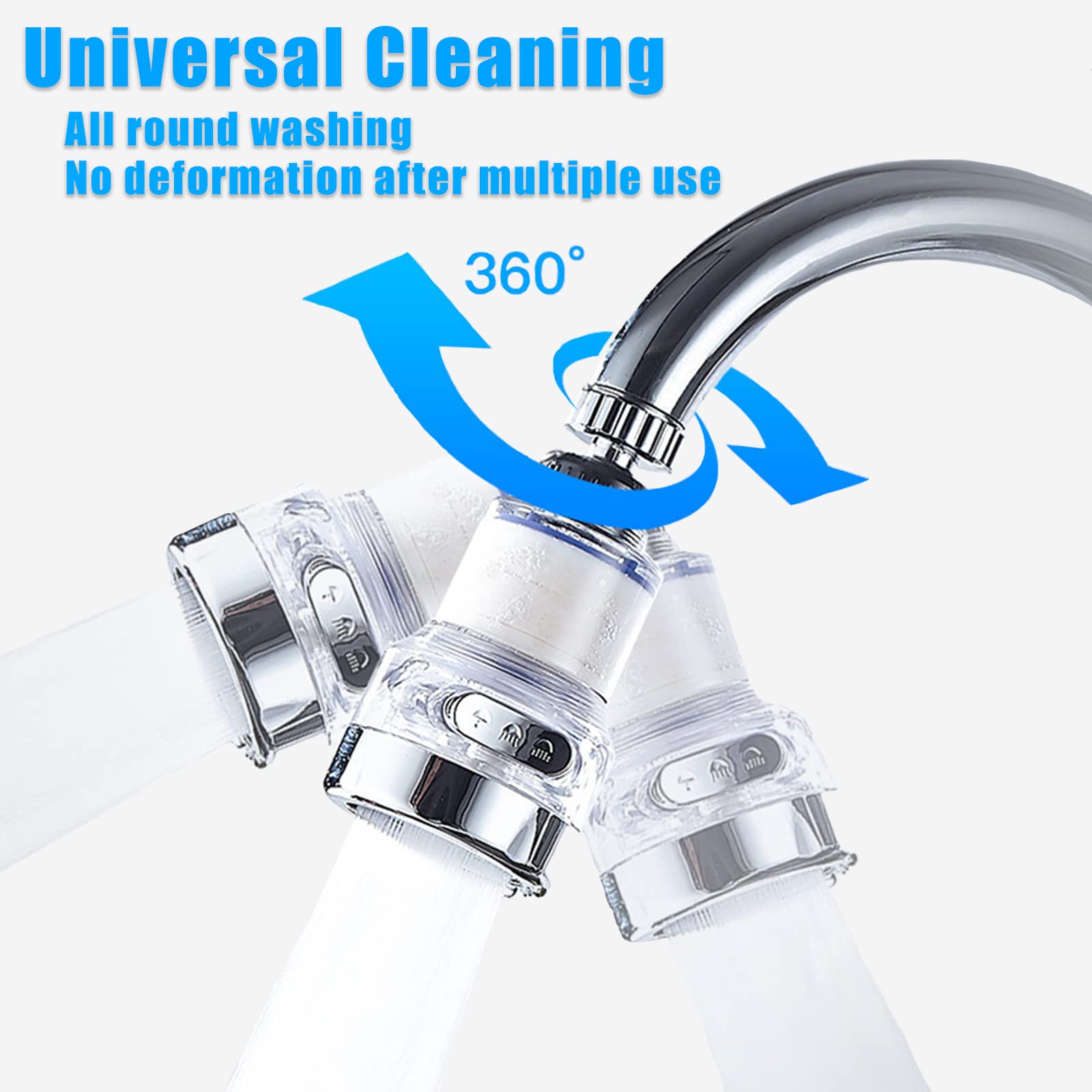 Filtro Rotante 360° Rubinetto Casa Adattatore Universale Filtro Anticalcare Rubinetto 360° - 8 Ricambi Cotone PP Filtro Acqua Per Cucina E Bagno