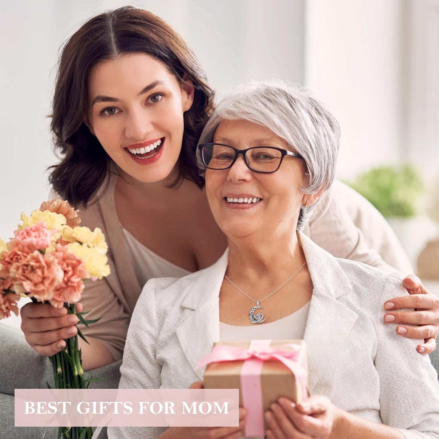 Distance Valentine's Day Gift I Love You to The Moon and Back Necklace for Women, S925 Sterling Silver Forever Love Heart Birthstone Necklace, Anniversary Birthday Jewelry Gifts for Her Wife Lover - Image 8