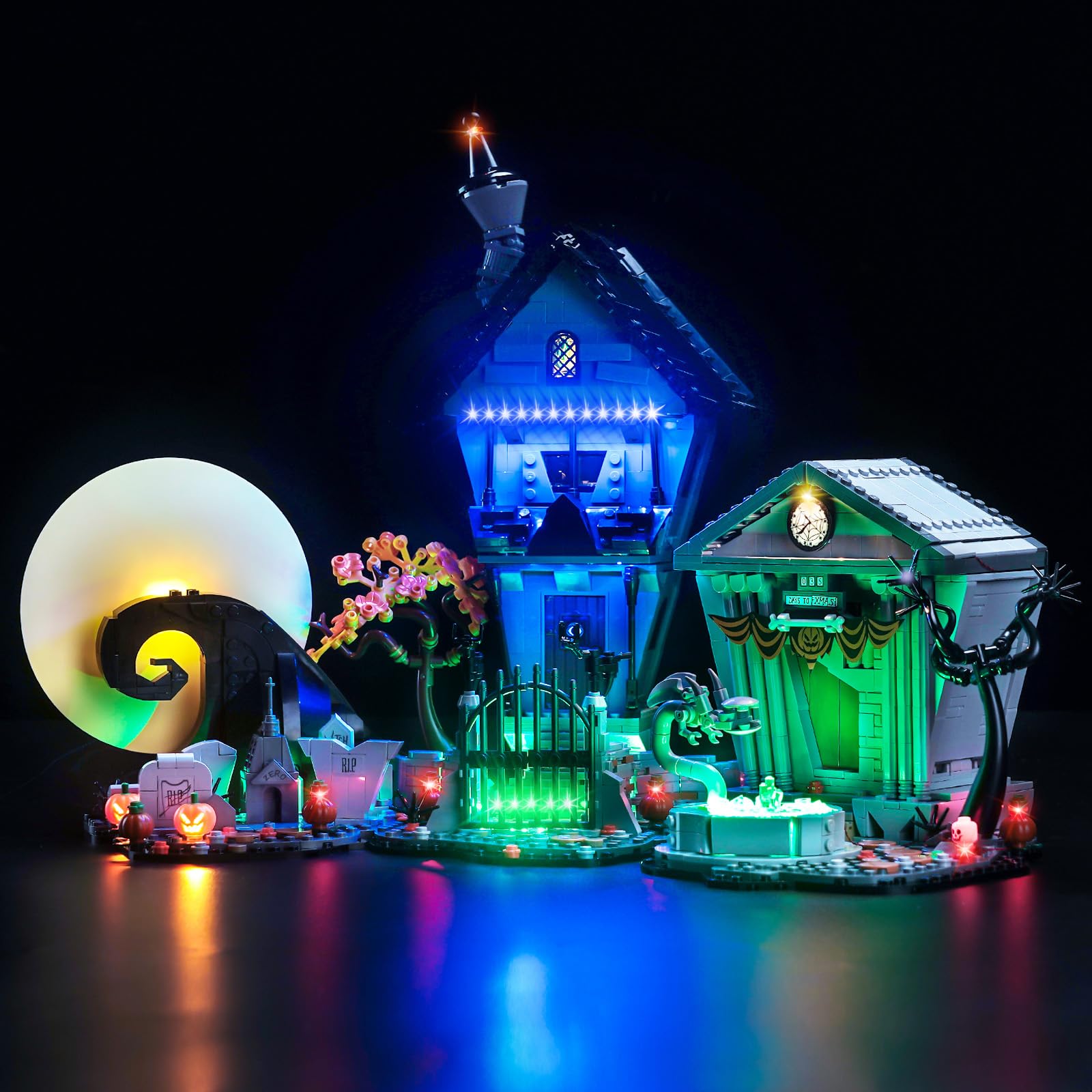 Led Light Set Compatible with Lego Disney Tim Burton's The Nightmare Before Christmas Led Decoration Lighting Kit Compatible with Lego 21351 Building Blocks Model,Only Lights Set,No Model