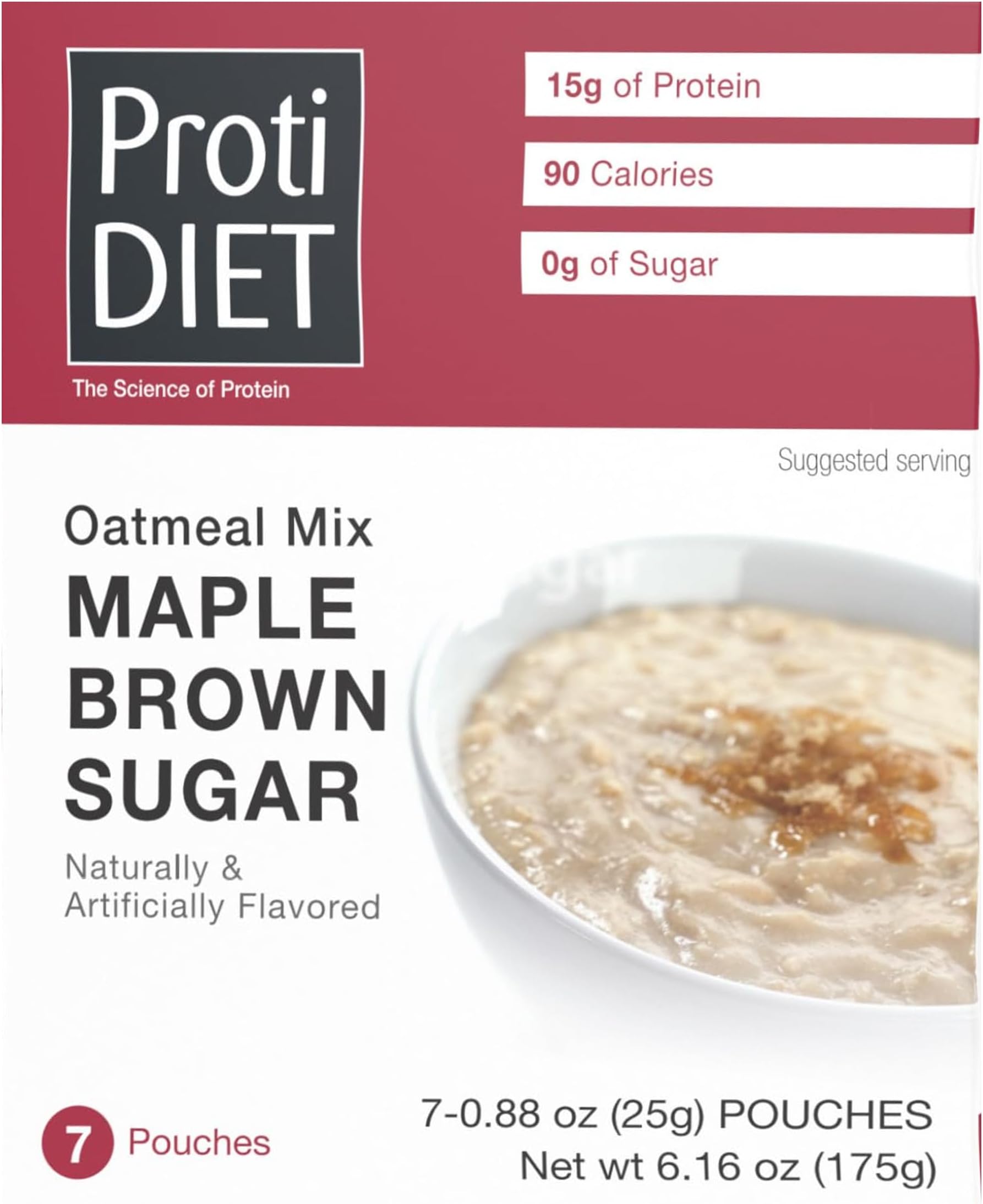 High Protein Oatmeal, Sugar Free Instant Maple Brown Mix, 7ct