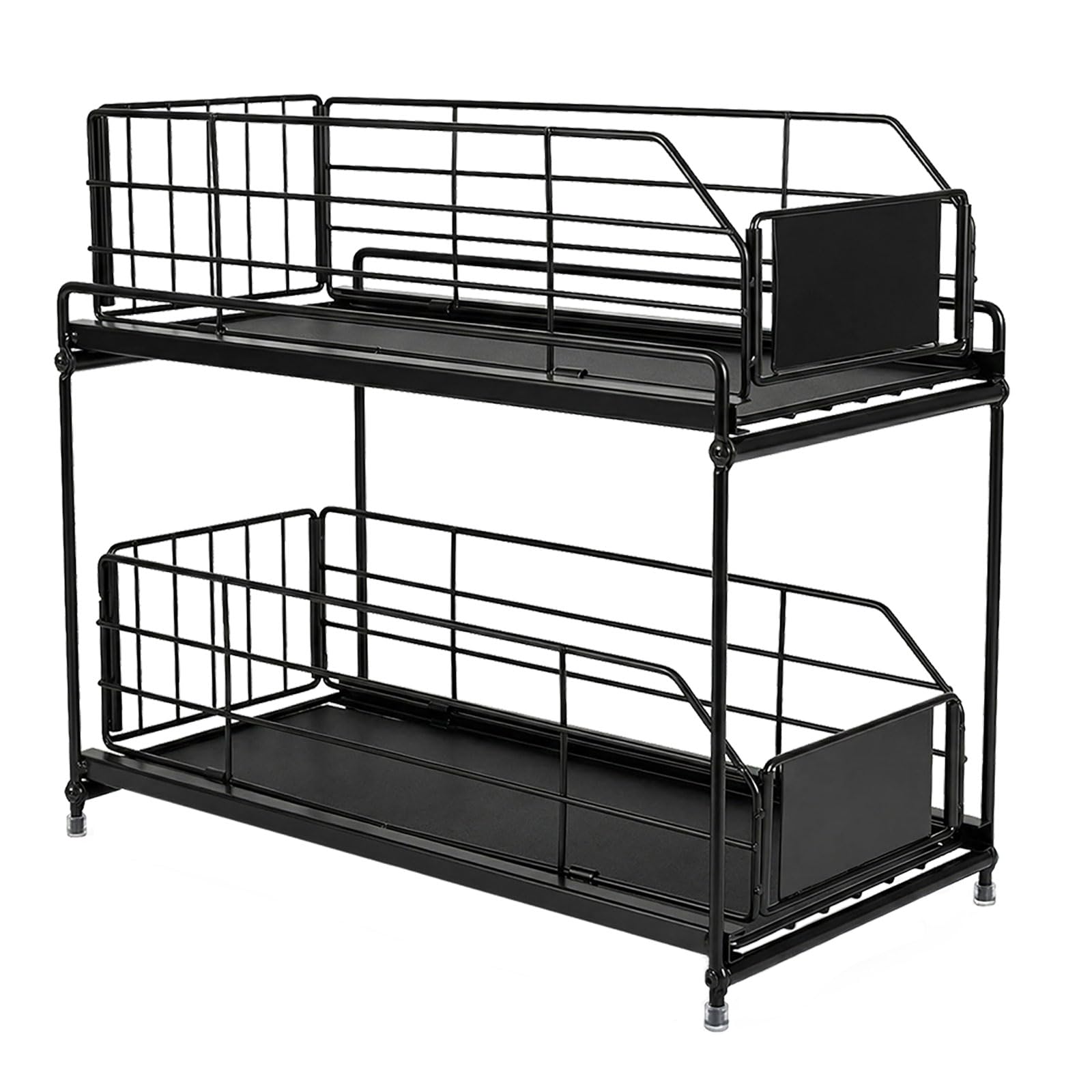 Toque - Under Sink Cabinet Organiser - 2 Tier - Pull Out Drawer - Black