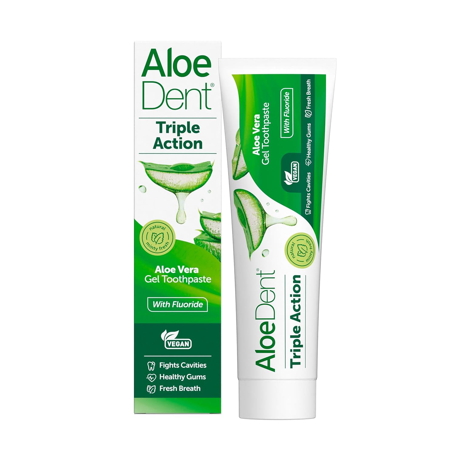 Creme Dental Aloe+CoQ10 Triplo Ação - Menta 100ml: Cuidado Natural e Eficaz para Seus Dentes