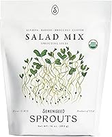 Sereniseed Organic Salad Mix Sprout Seeds 16oz - Non-GMO Alfalfa, Radish, Broccoli, Clover for Microgreens & Sprouting