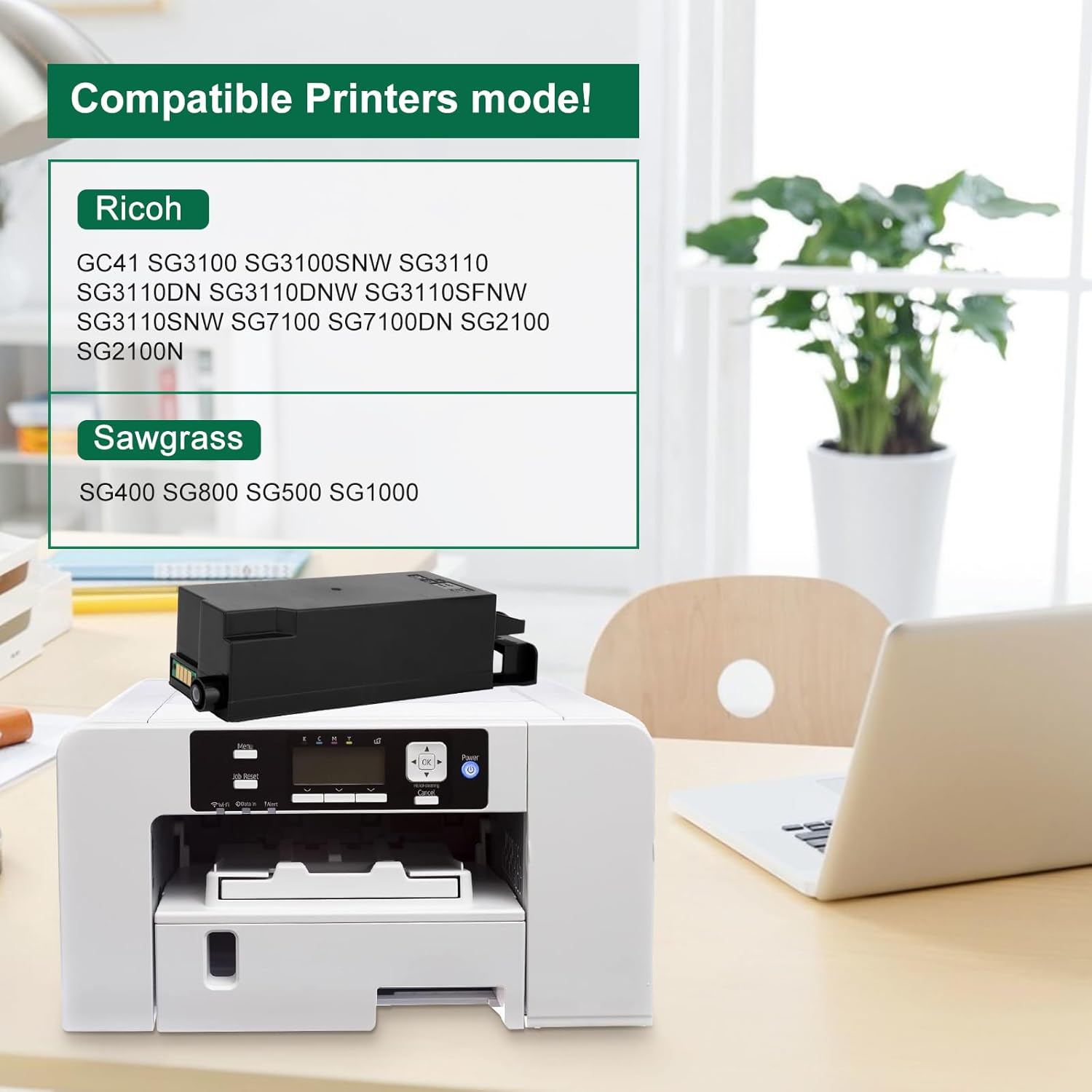 Sawgrass Waste Ink Collection Unit Waste Ink Tank Replacement for Sawgrass Virtuoso SG400 SG500 SG1000 SG800 Ricoh GC41 Printer (2 Packs)