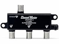 Vista 9 de Channel Master Splitter 2 Divisor de 2 vías distribuye la señal de antena digital HDTV a 2 televisores, una entrada y dos salidas, paso