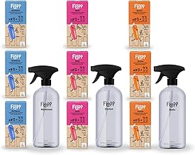 Flopp - Limpieza Total: Baños Antical + Cocinas Desengrasante + Multiusos | 9L de Limpiador (3 Botellas + 18 Recambios Solubles) | Kit Ultraconcentrado Vegano | Certificación EU Ecolabel