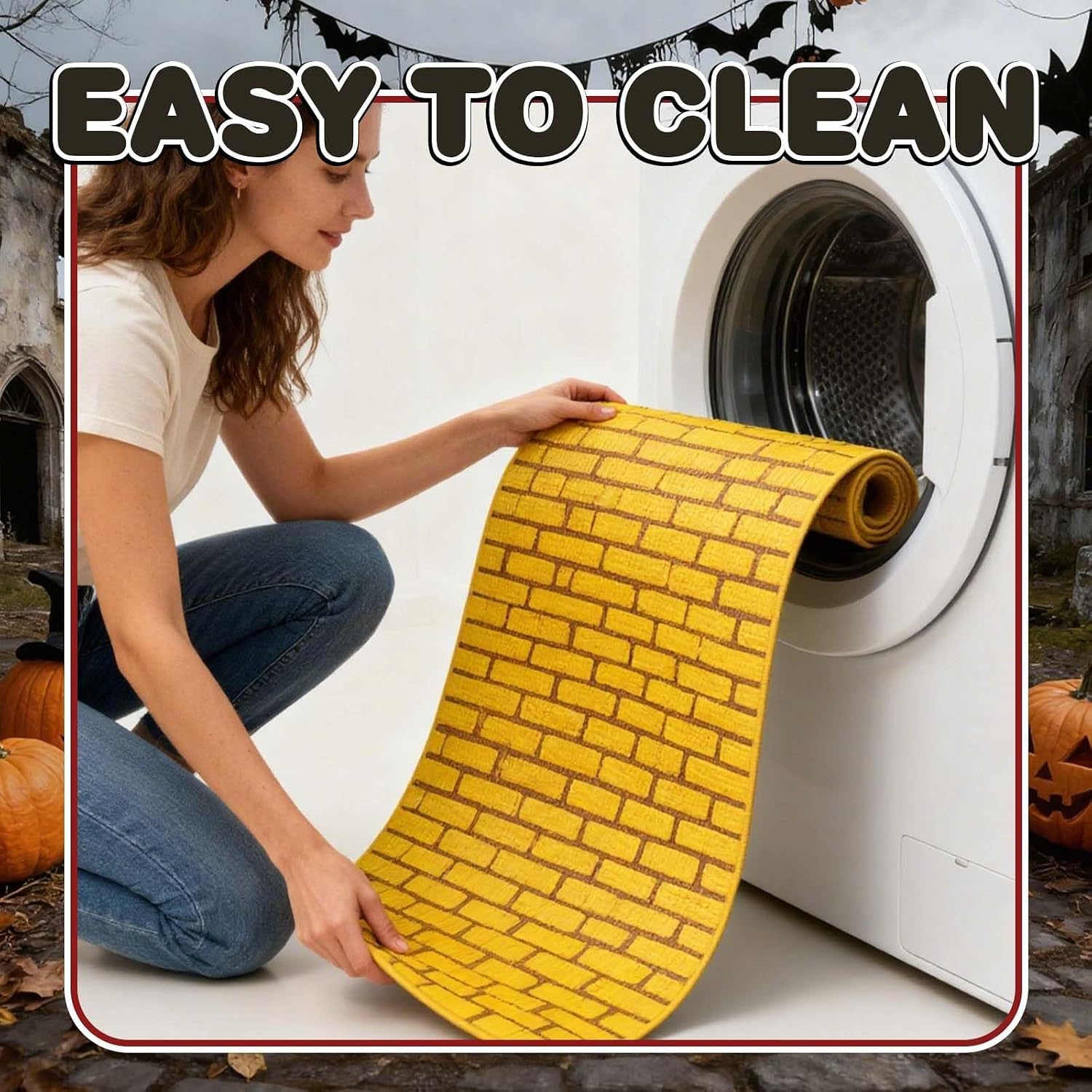 Kitchen Non Slip Rug,Holiday Fall and Winter Decorations,2 * 9.8Ft Hallway Runner,Laundry Room Non Slip Carpet,Vintage Interior Decor,Suitable for Home Kitchen Bedroom Living Room Bathroom