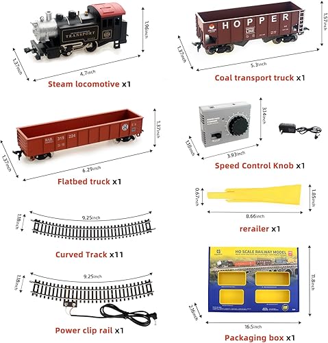 Miniatura 4 de HO Scale 187 - Juego de tren eléctrico de locomotora negra con control remoto Power Pack y controlador de velocidad a partir de 14 años