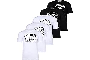 5-Piece T-Shirt Variety Pack: Jack and Jones Men's Cotton Essentials