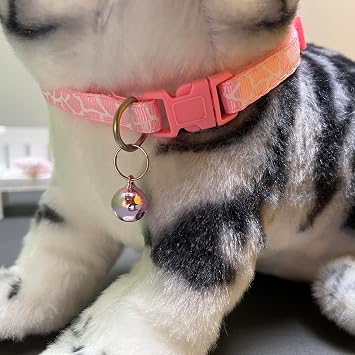 Reticulate Cat Collar with Bells - Pink