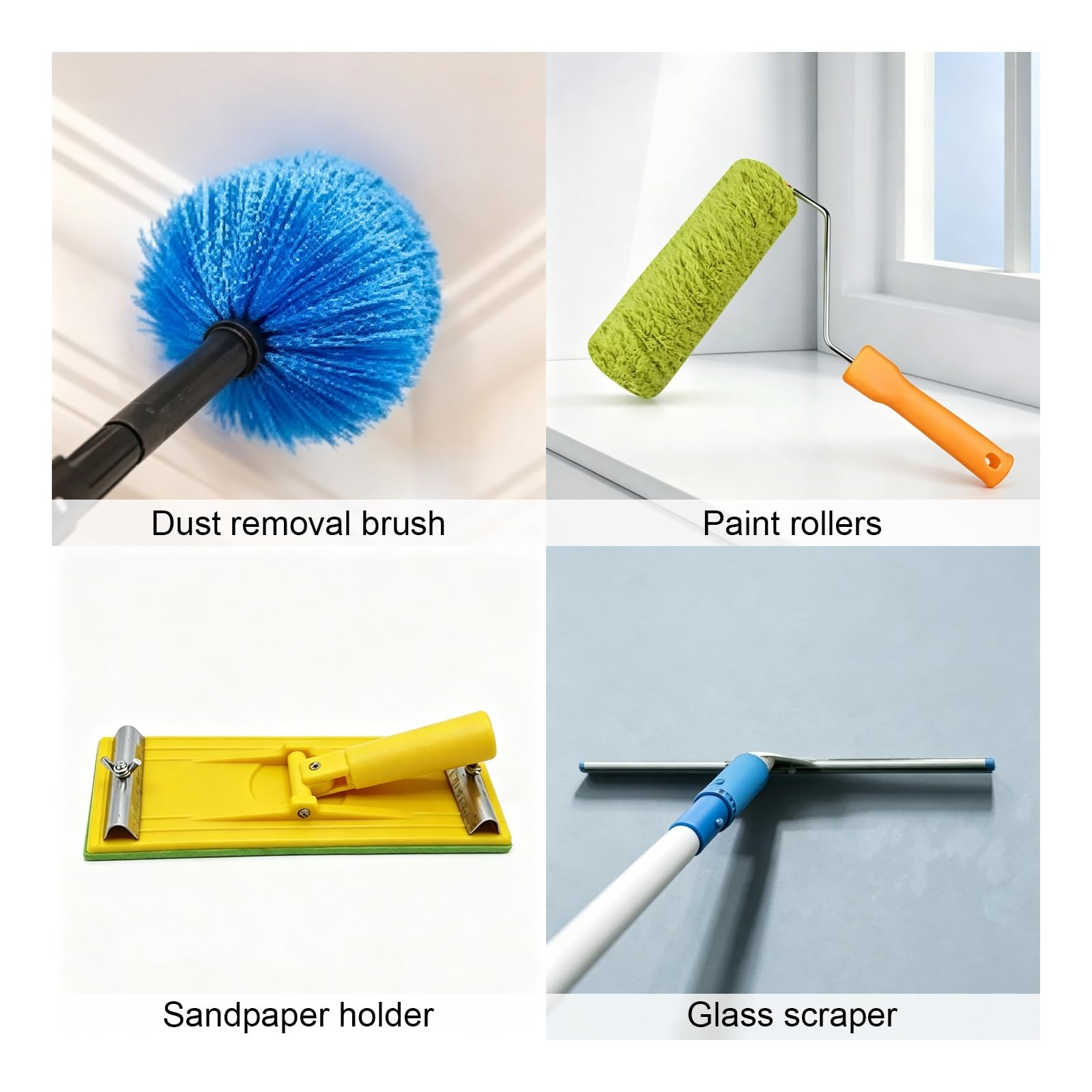 Pértiga Telescópica, Barra Extensible de Aleación de Aluminio | Rosca Universal & Mango Antideslizante, Ideal para Pintura, Limpieza y Lavado de Ventanas(3.9m/12.8ft)