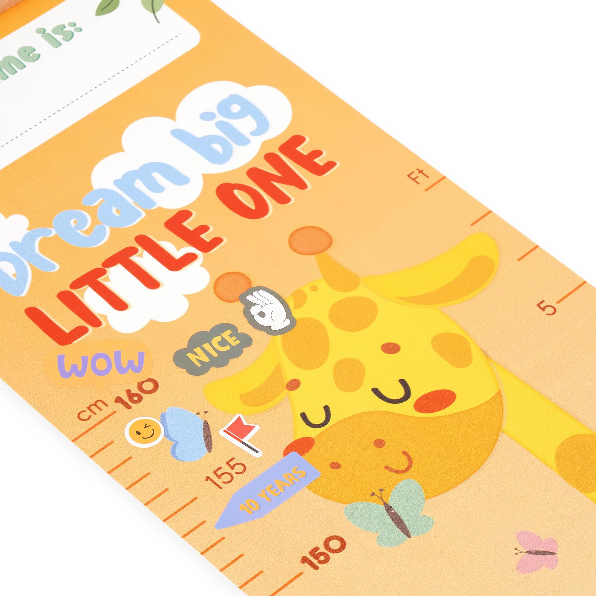 Legami Metro da Parete Dream Big Little One per Altezza Bambini 160 cm 41 Stickers Inclusi Listelli Legno Tema Giraffe