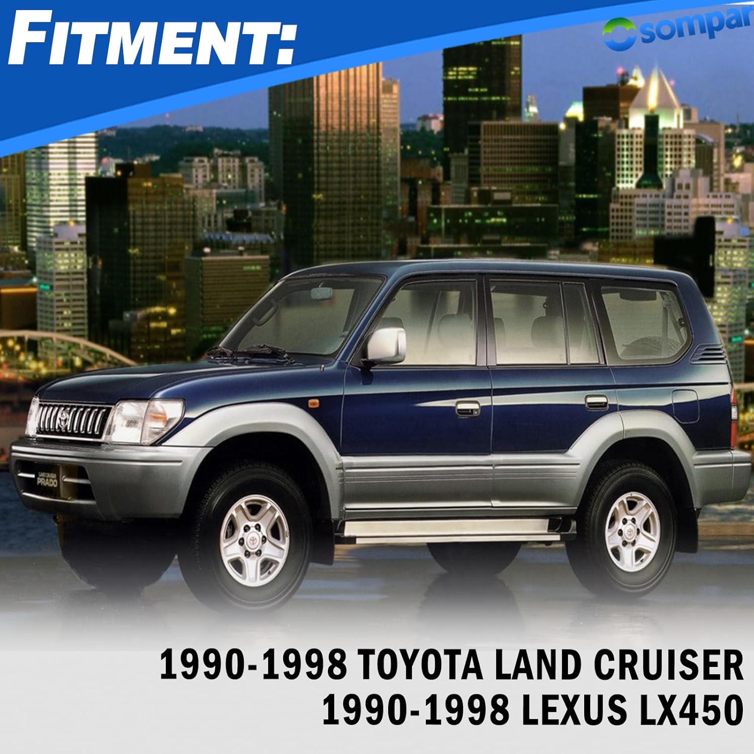Osompar Exterior Door Handle Fit for Toyota Land Cruiser 80 Series Lexus LX450 1990-1998 Replaces 69210-60010 69220-60010 69230-60010 69240-60010 4pcs Chrome Front Rear Driver Passenger Side