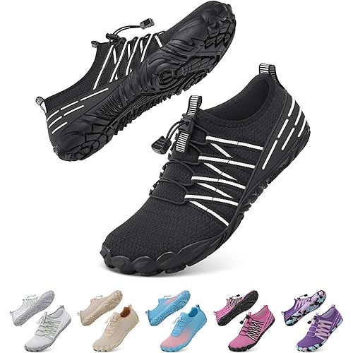 ATHMILE Water Shoes Men Women Adult Barefoot Shoes Wide Toe Box Quick-Dry Aqua Socks for Beach Swim Hiking Kayaking Vacation