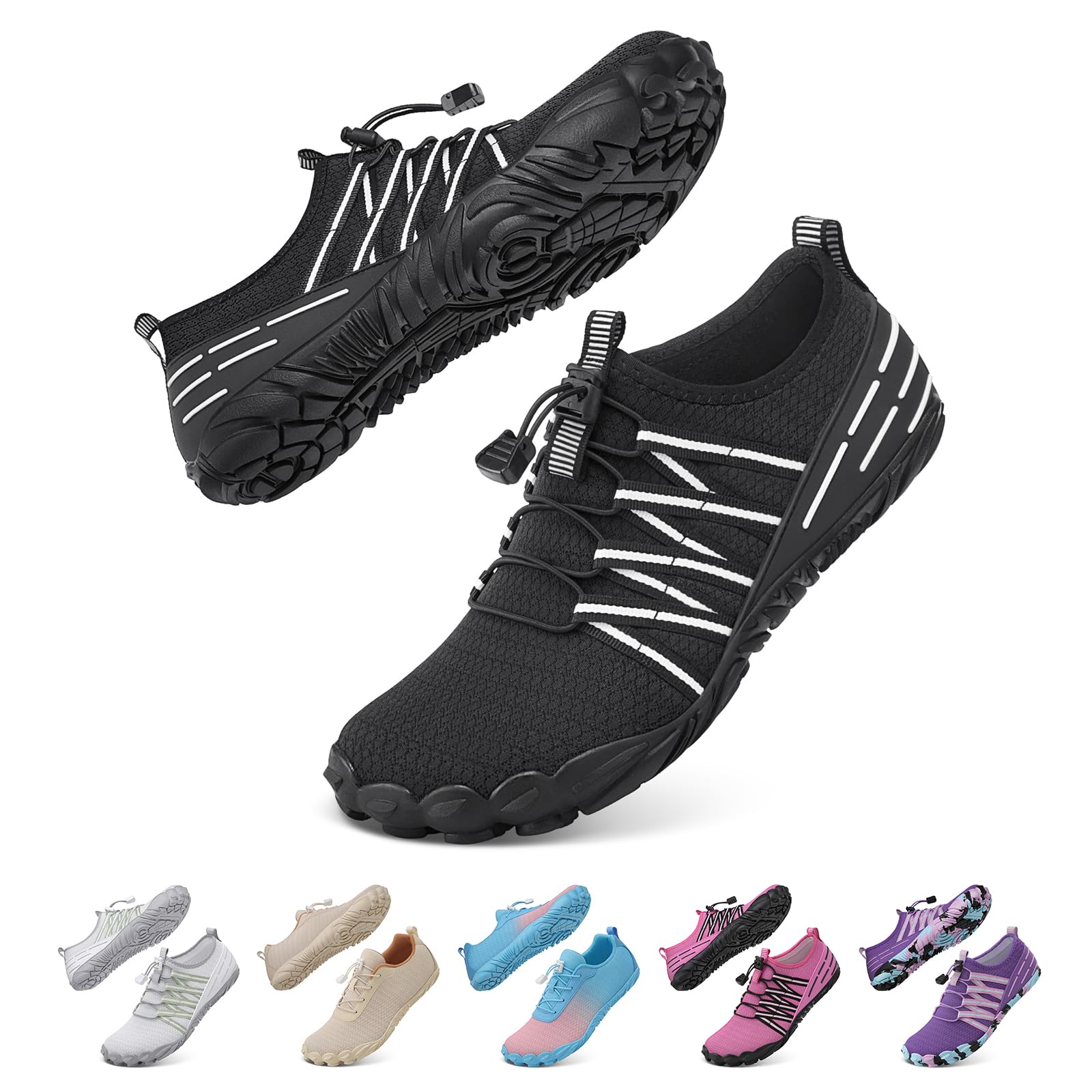 Water Shoes Men Women Adult Barefoot Shoes Wide Toe Box Quick-Dry Aqua Socks for Beach Swim Hiking Kayaking Vacation-image-45