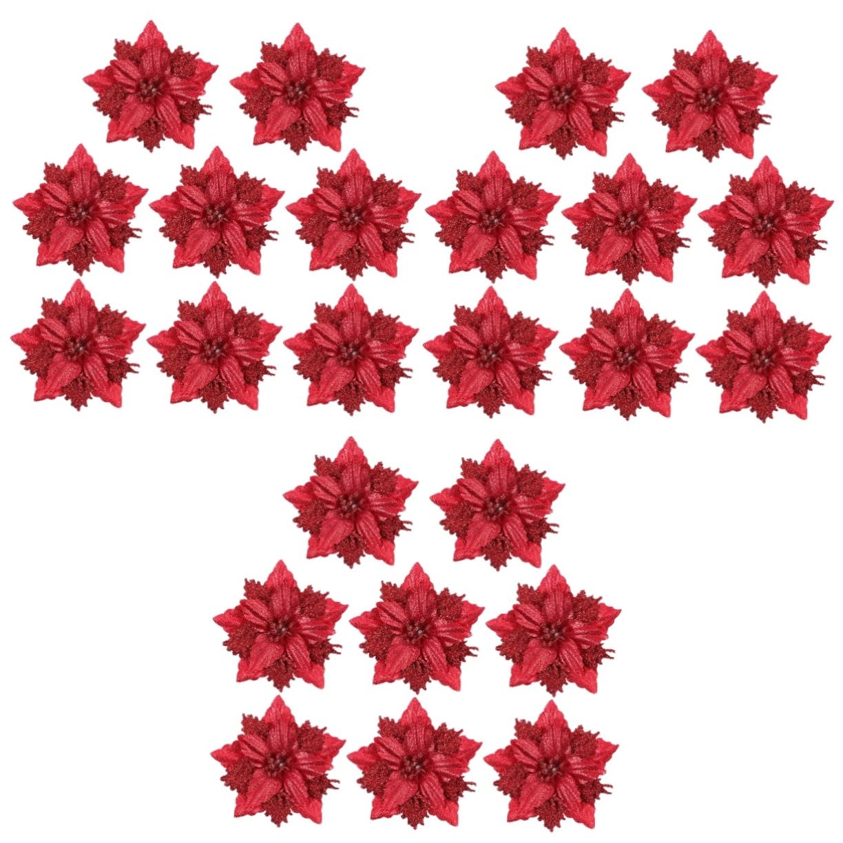 TOPBATHY 24stücke Künstliche Weihnachtsblumen Dekoration Für Weihnachtsbaum Festliche Anlässe Und Partys Rote Simulation Poinsettia Blumen Für Stilvolle Weihnachtsgestaltung