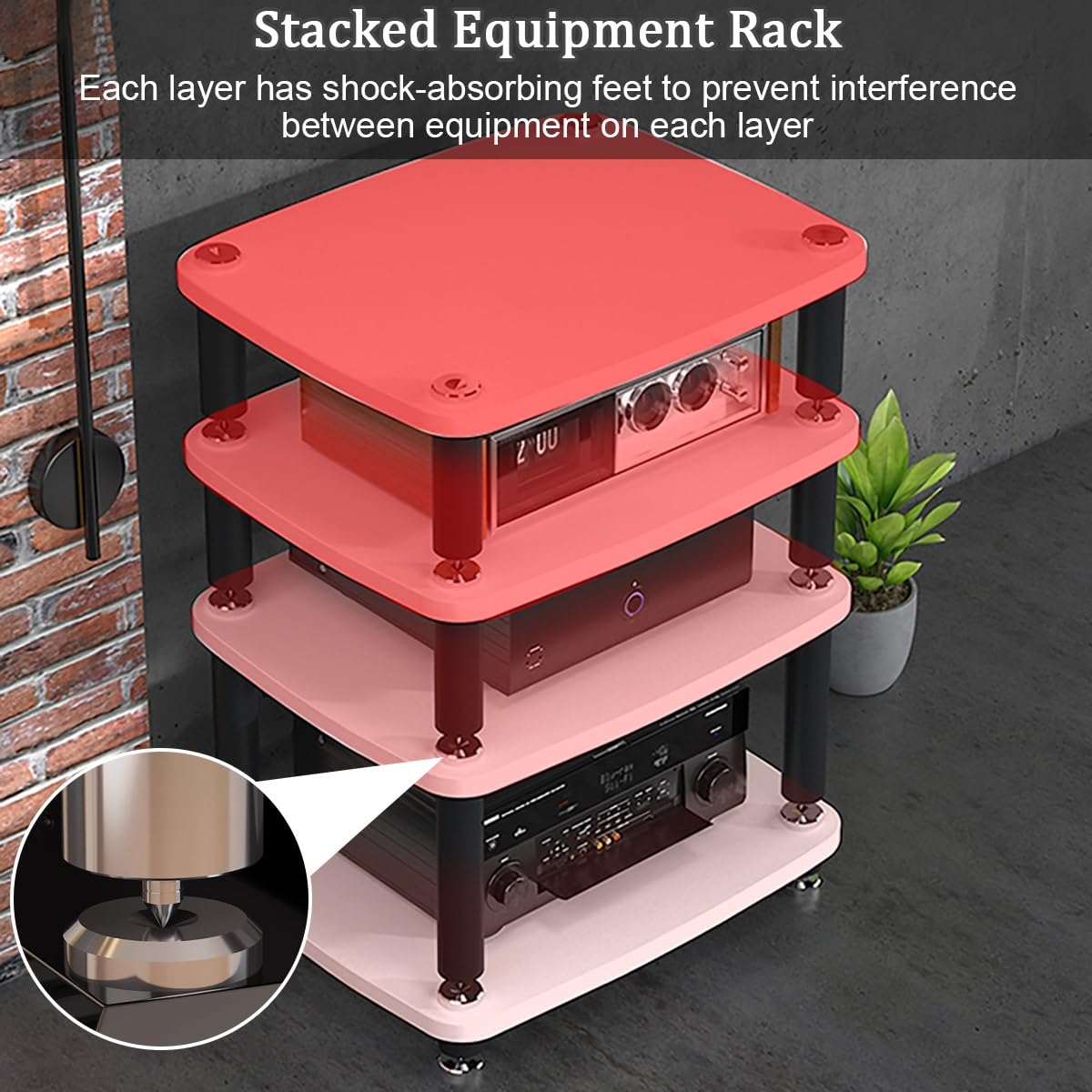 Modern O-Rack - Soporte AV para consolas de juegos, pequeño armario de esquina para TV, centro de entretenimiento con acabado blanco (10 cm)
