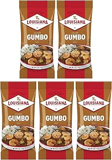 Louisiana Base Gumbo 5 Ounce (Pack of 5) - Authentic Delicious Gumbo - Just Add Your Choice of Meat and or Seafood - Bring the Taste of Louisiana Home