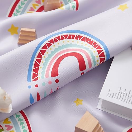 Miniatura 7 de Vangao Cortinas opacas para dormitorio de niños, cortinas de arco iris de 84 pulgadas de largo, para dormitorio de niñas, habitación de bebé, con